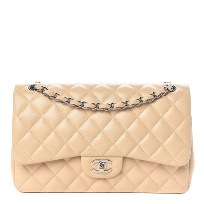 Chanel Lambskin Quilted Jumbo Double Flap Beige Clair 1 of 13