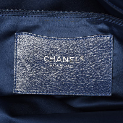 Chanel Glazed Calfskin Large On The Road Tote Dark Blue 7 of 12