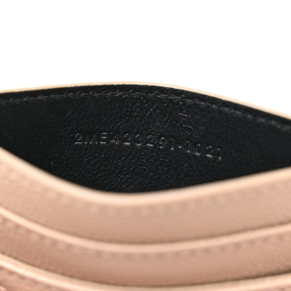 Saint Laurent Grain De Poudre Matelasse Chevron Monogram Credit Card Case Dark Beige 7 of 7