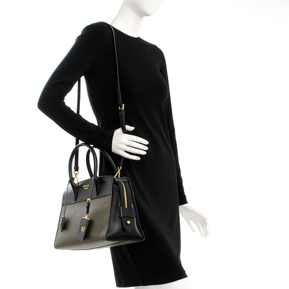 Prada Saffiano City Calf Medium Esplanade Tote Militare Black 2 of 9