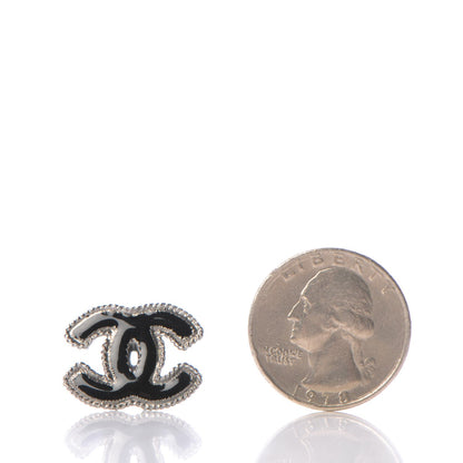 Chanel Ruthenium Enamel CC Earrings Black 2 of 6