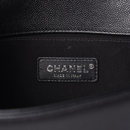 Chanel Caviar Chevron Quilted Medium Boy Flap Black 6 of 11