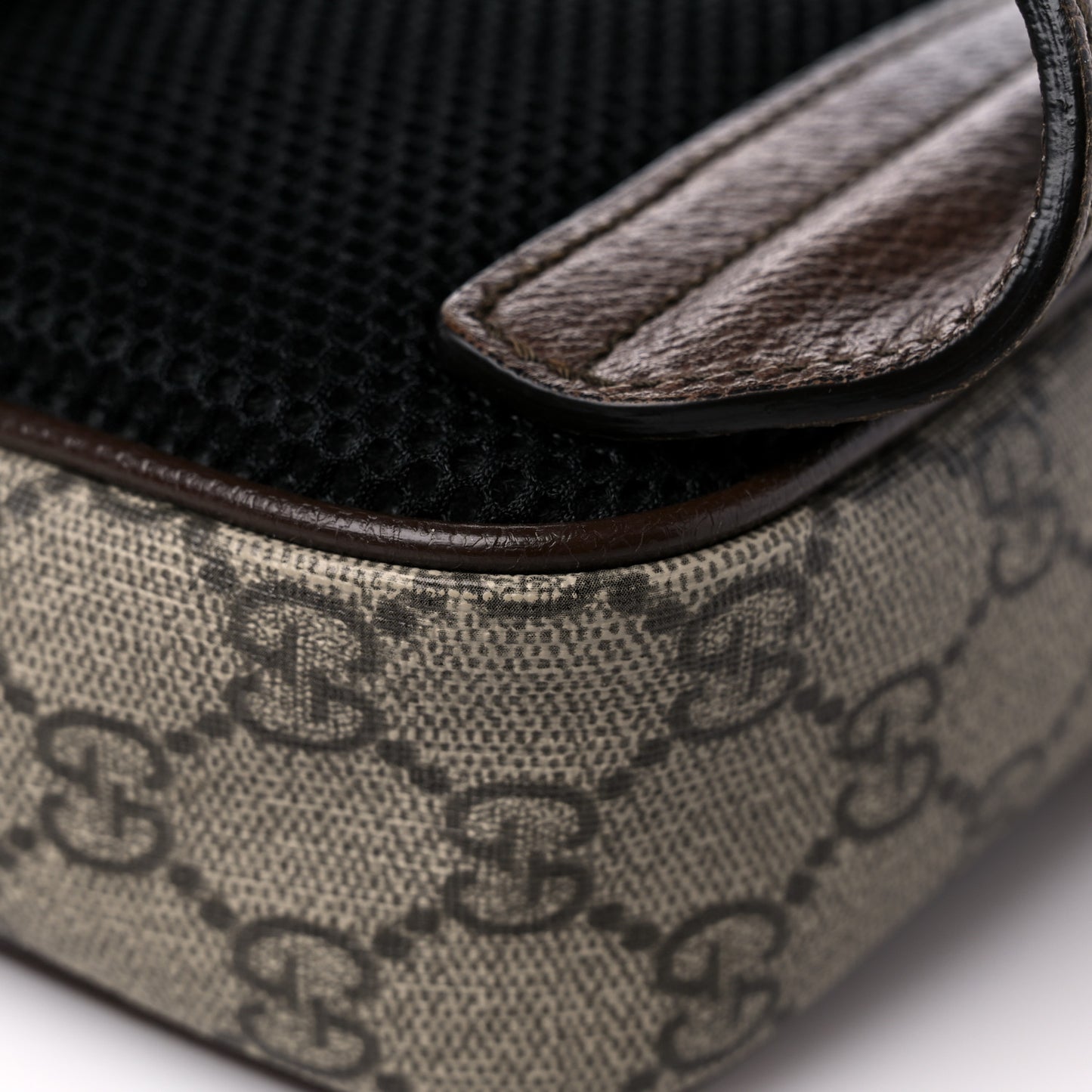Soft GG Supreme Monogram Medium Ophidia Belt Bag Dark Brown