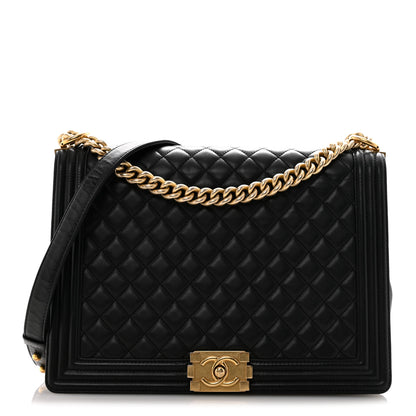 Chanel Lambskin Quilted Large Boy Flap Black 1 of 10