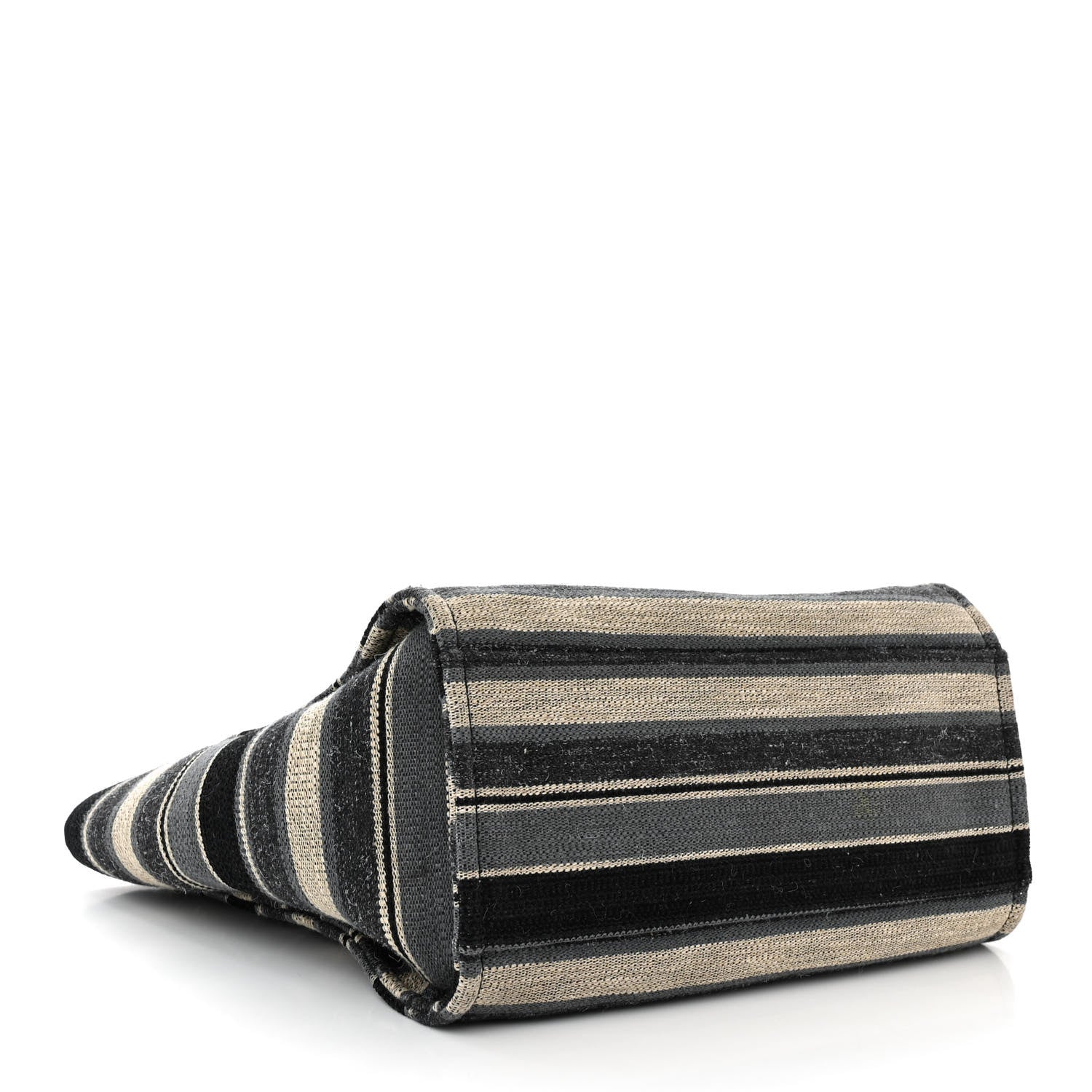 Chanel Striped Canvas Medium Deauville Tote Black 4 of 11