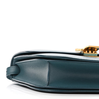 Celine Liege Calfskin Medium Classic Box Flap Bag Blue Slate 9 of 11