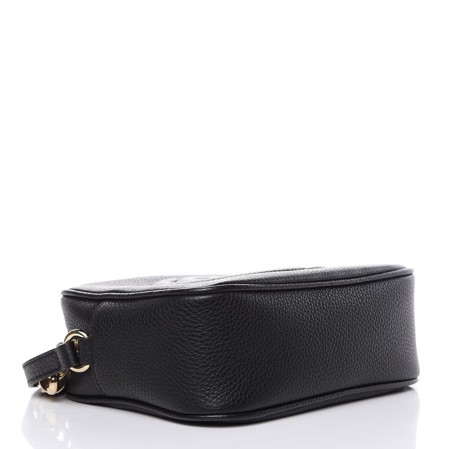 Pebbled Calfskin Small Soho Disco Bag Black