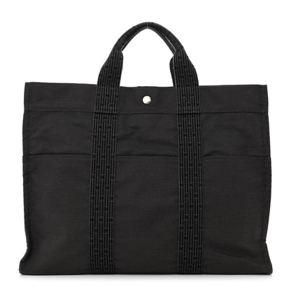 Hermes Toile Fourre Tout MM Grey Black 1 of 12