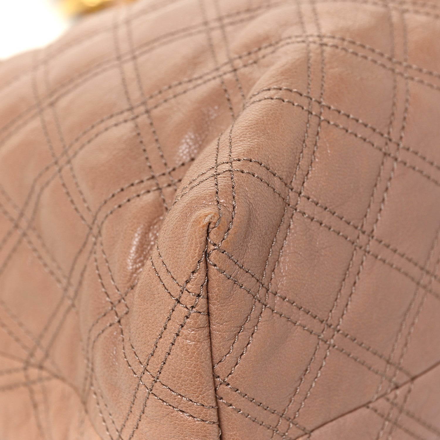 Marc Jacobs Calfskin Quilted Rio Satchel Tote Bag Brown 14 of 16