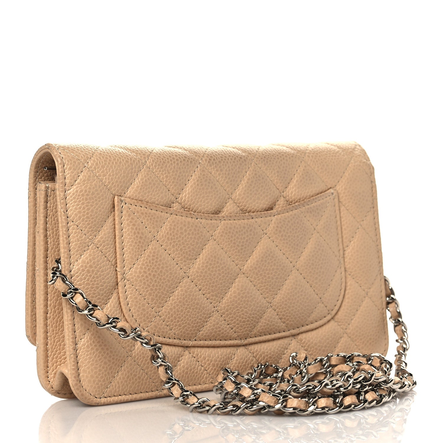 Chanel Caviar Quilted Wallet On Chain WOC Beige 2 of 11