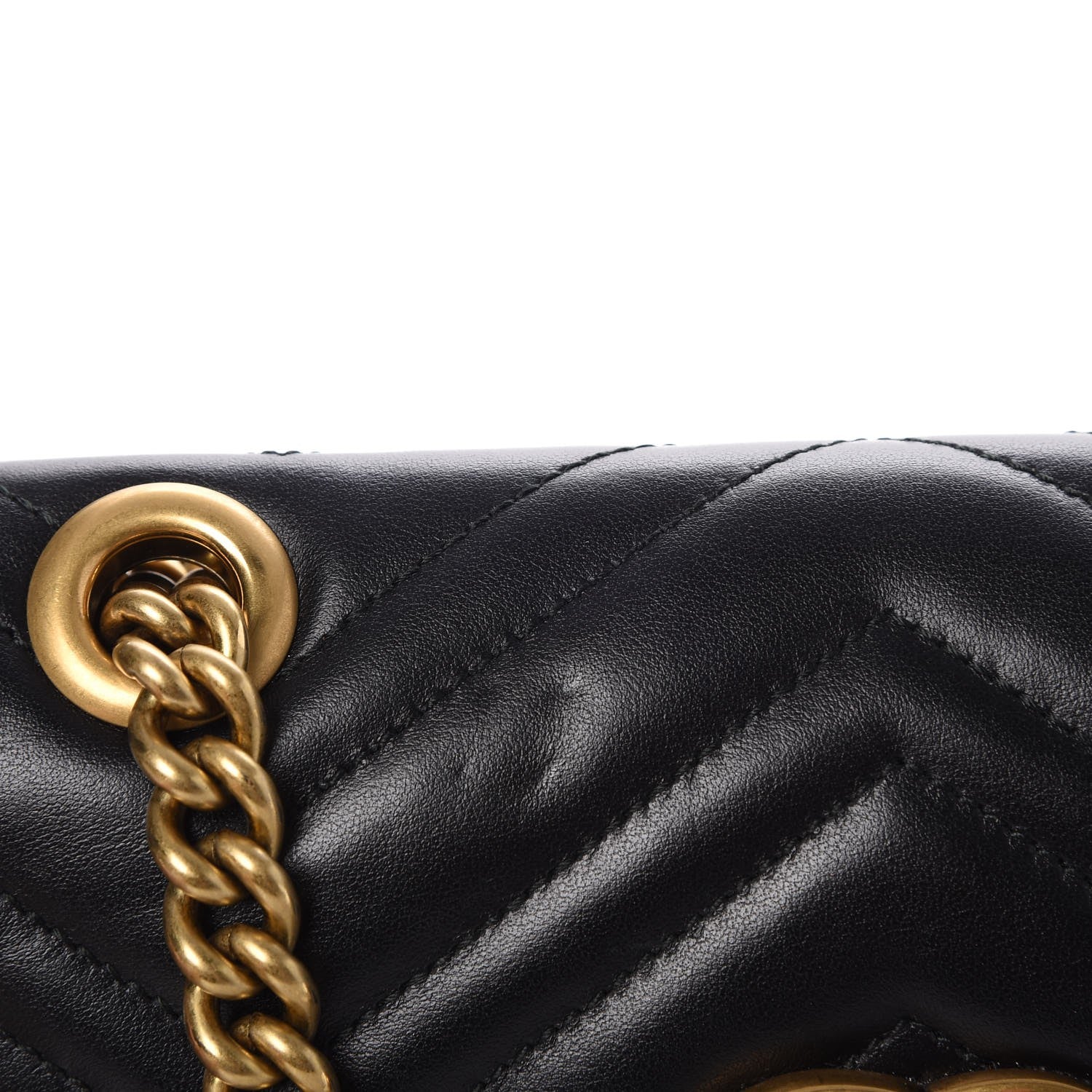 Gucci Calfskin Matelasse Mini GG Marmont Shoulder Bag Black 8 of 11