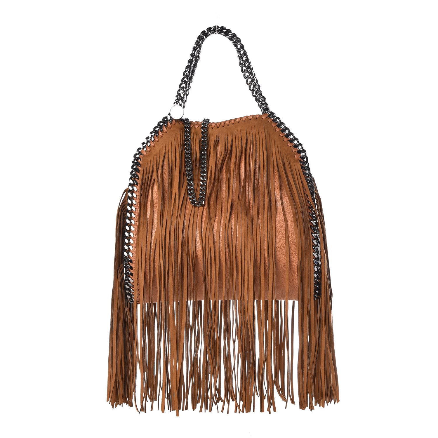 Stella McCartney Eco Suede Mini Fringe Falabella Tote Tan 1 of 10