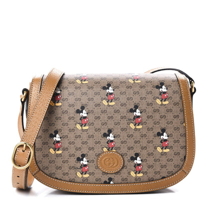 Gucci X DISNEY Mini Vintage GG Supreme Monogram Mickey Mouse Small Flap Messenger Bag Beige Vintage Sun Oil 1 of 11