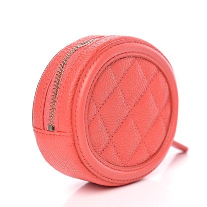 Chanel Caviar Quilted Filigree Zip Around Classic Coin Purse Red 3 of 7