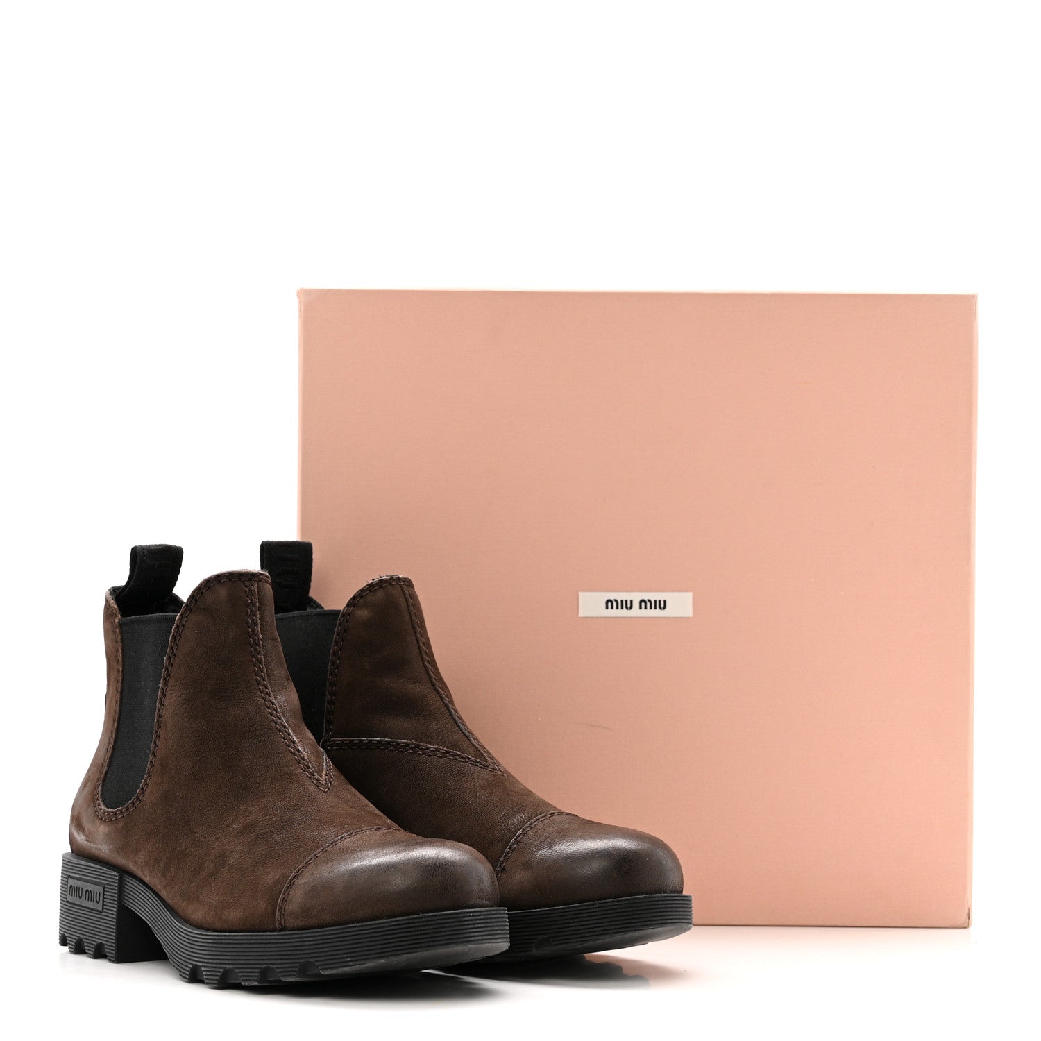 Miu Miu Suede Chelsea Boots 37.5 Dark Brown 14 of 14