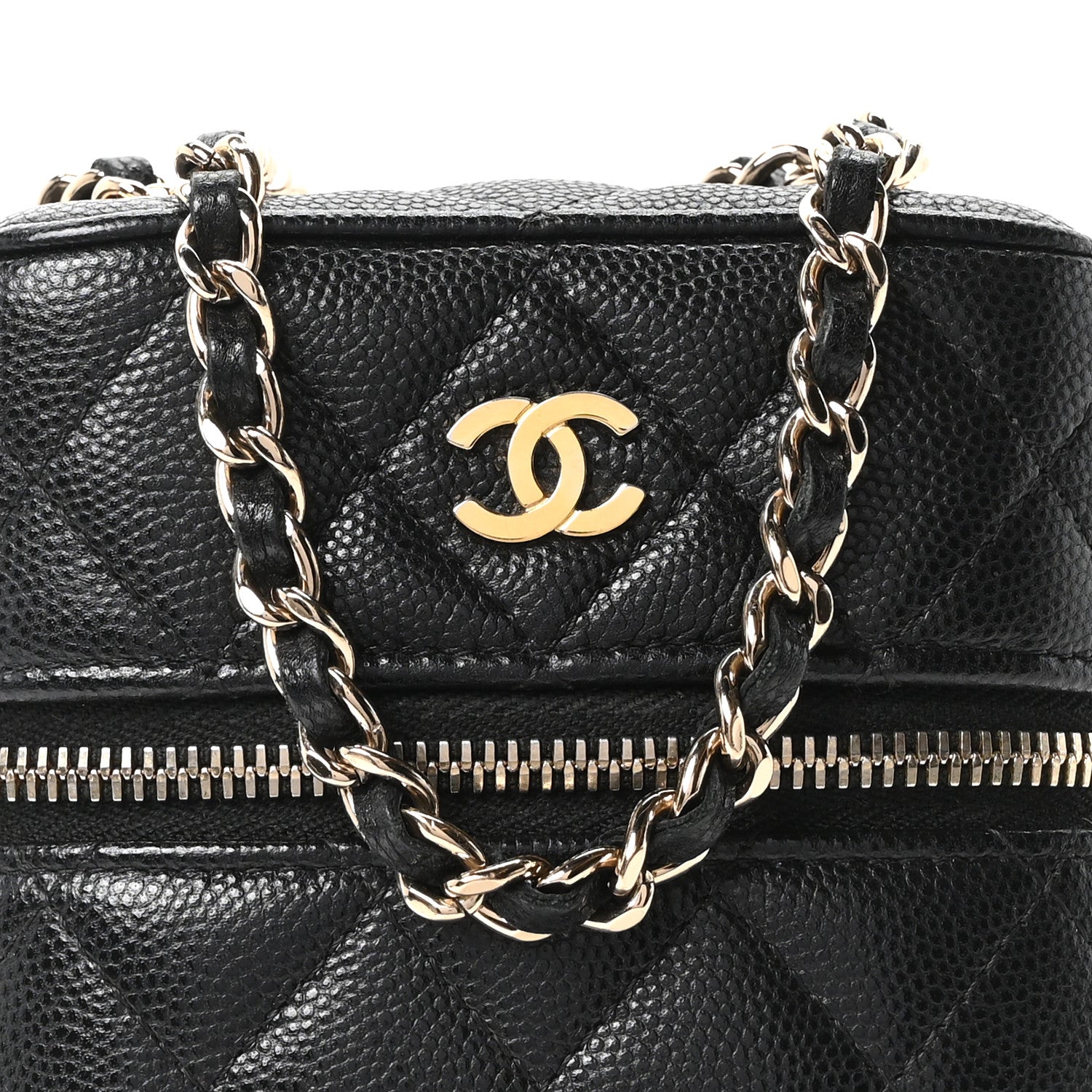 Chanel Caviar Quilted Phone Holder With Chain Black 8 of 10