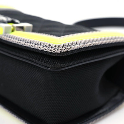 Chanel Canvas Quilted Small Fluo Boy Flap Black Grey Yellow 6 of 18