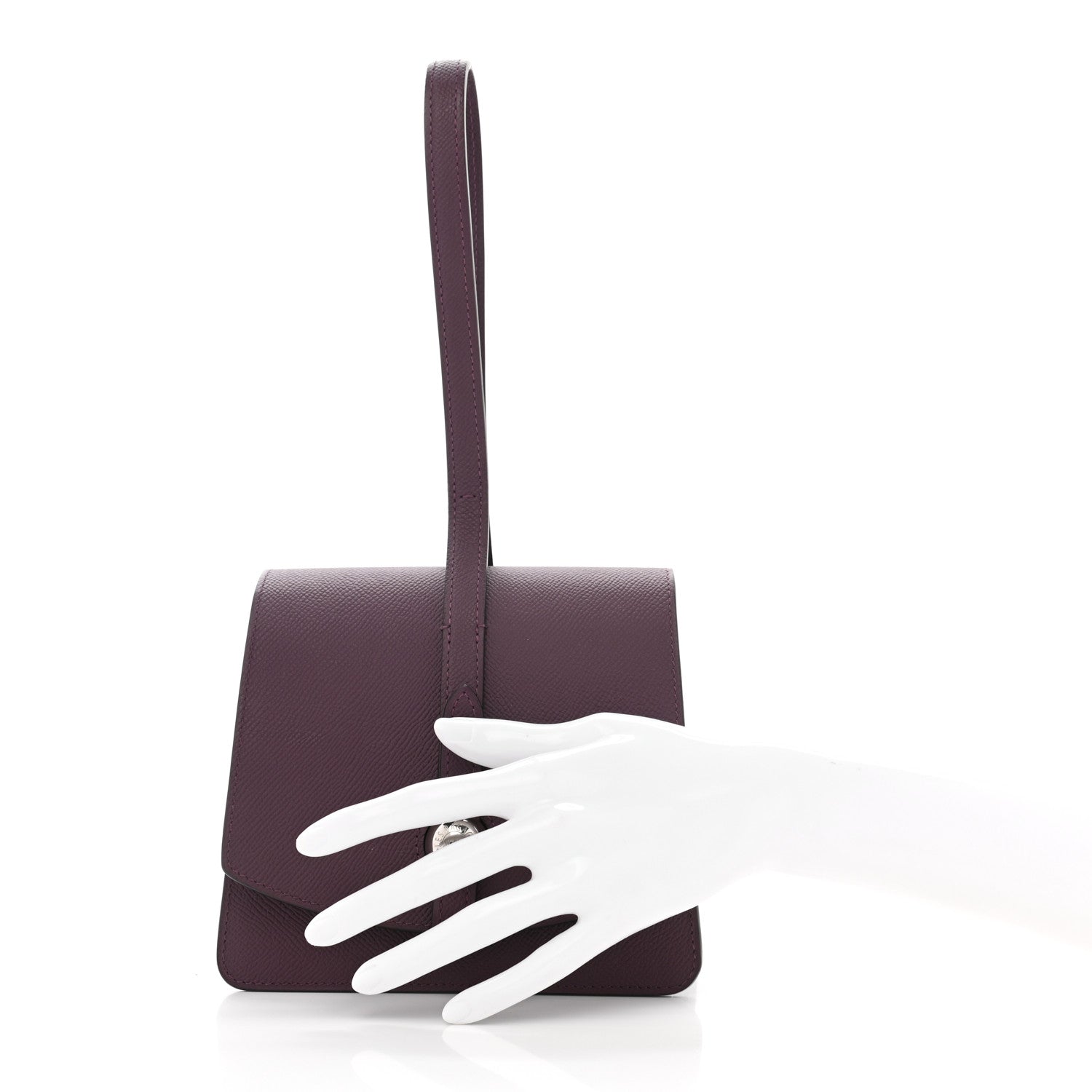 Moynat Carat Calfskin Madeleine Clutch Eggplant 2 of 9