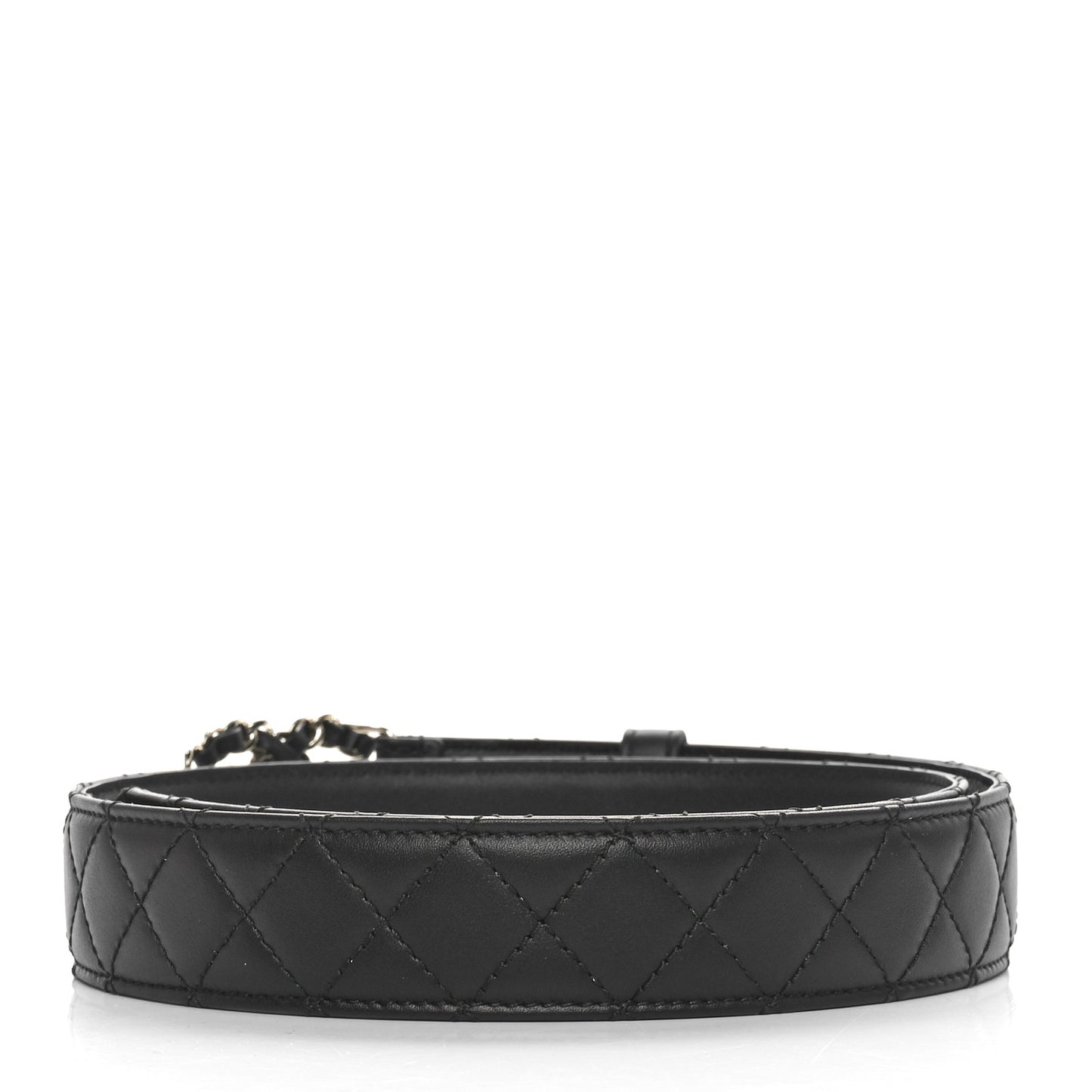 Calfskin Quilted CC Chain Belt 80 32 Black