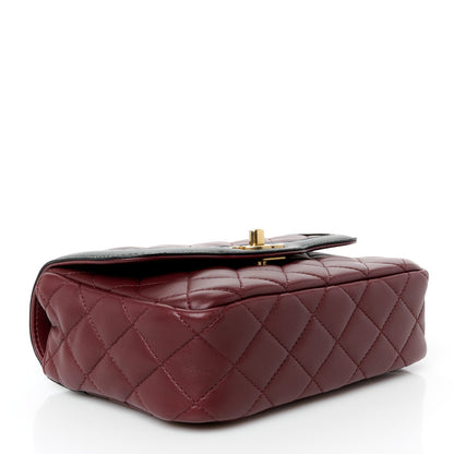 Chanel Lambskin Quilted Mini Two Tone Day Flap Burgundy 4 of 11