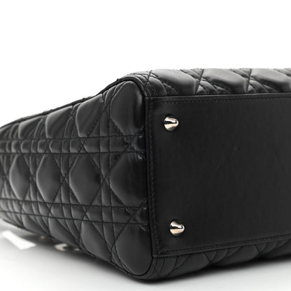 Christian Dior Lambskin Cannage Medium Lady Dior Black 9 of 10
