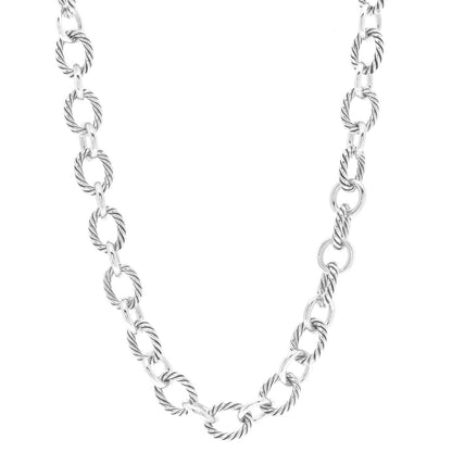 David Yurman Sterling Silver 12mm Oval Link Necklace 1 of 4
