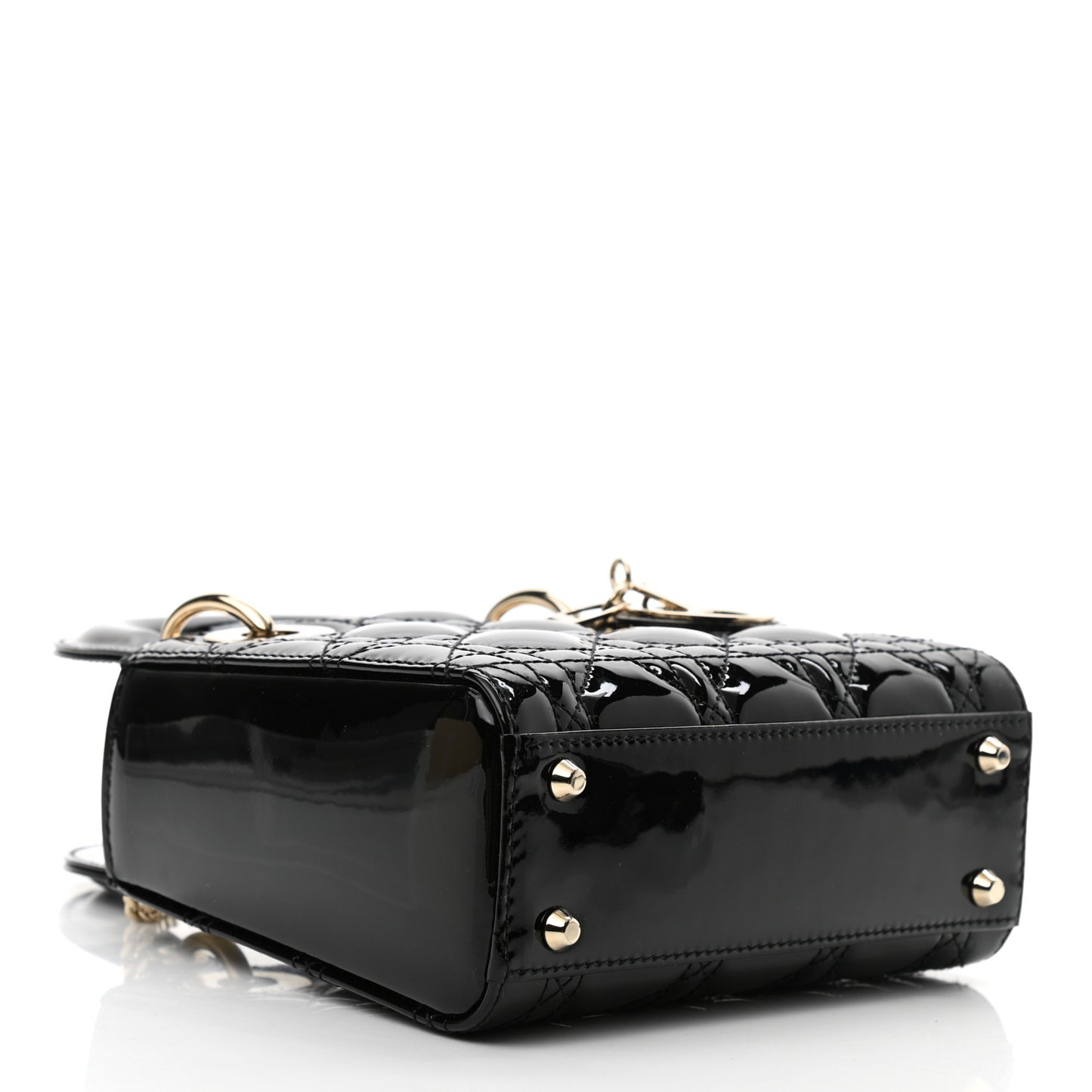 Patent Cannage Mini Lady Dior Black