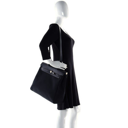 Hermes Toile Vache Calfskin Herbag 39 MM Black 2 of 19