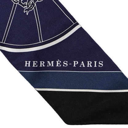 Hermes Silk Springs Springs Twilly Marine Creme Petrole 2 of 5