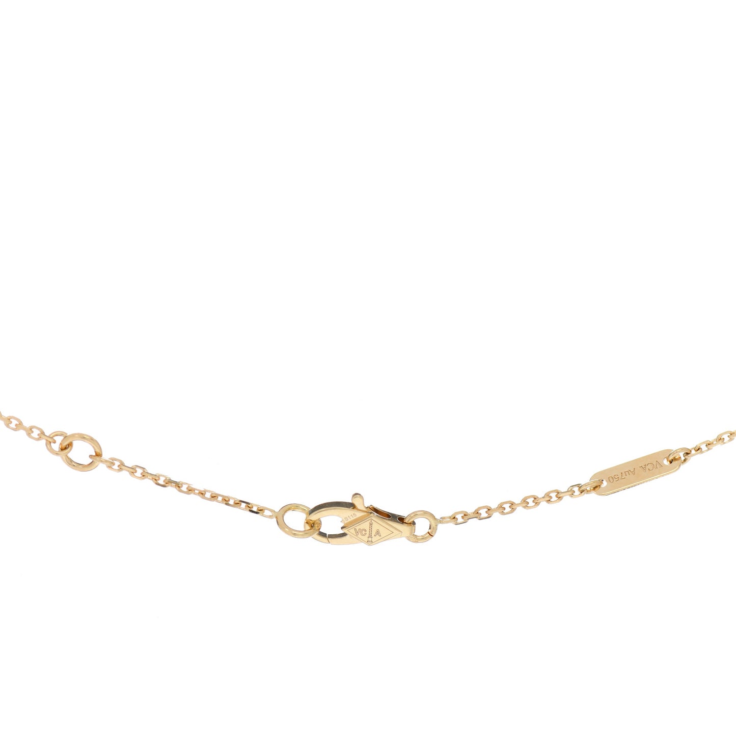 18K Yellow Gold Mother of Pearl Sweet Alhambra Butterfly Pendant Necklace