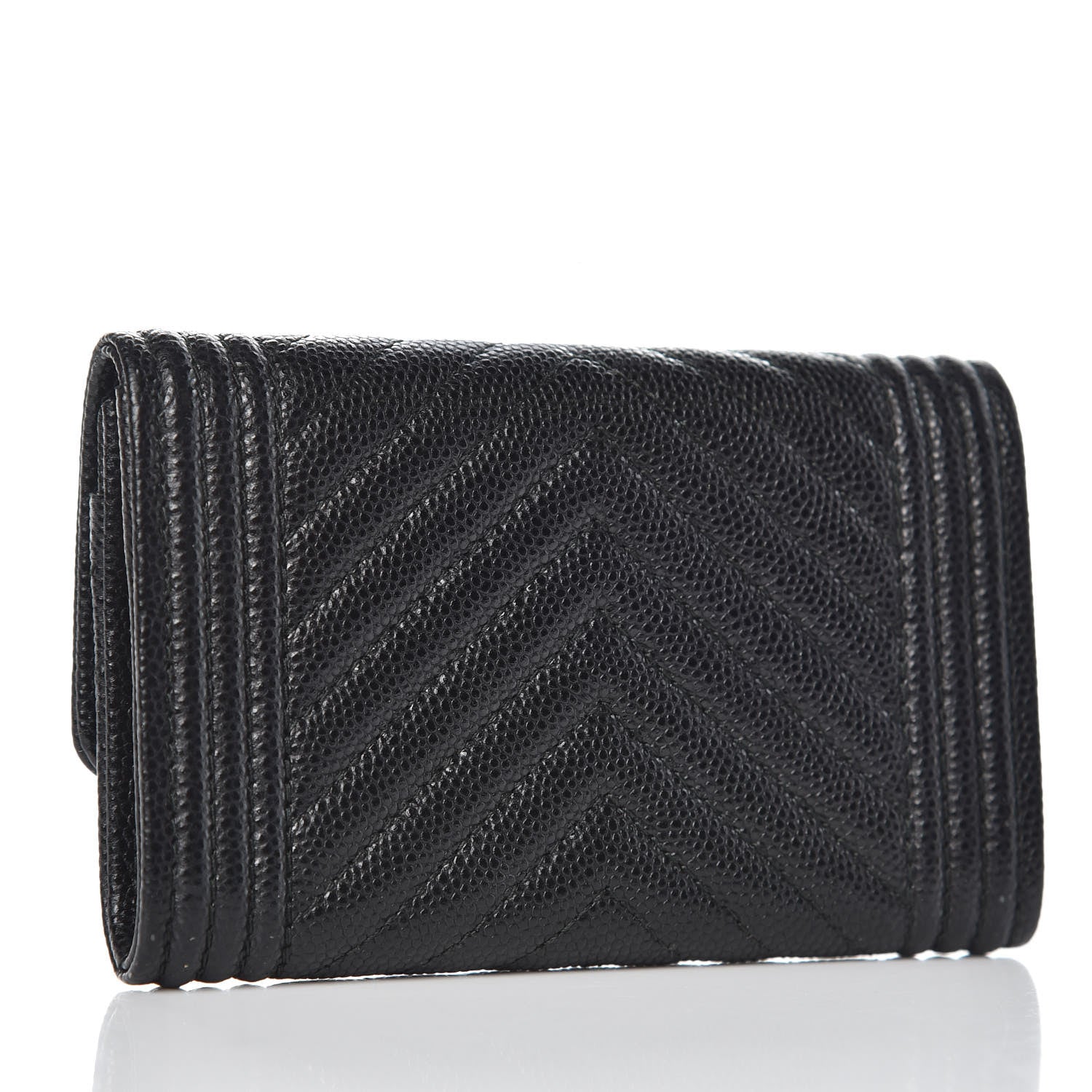 Chanel Caviar Chevron Quilted Boy Card Holder Wallet Black 3 of 8
