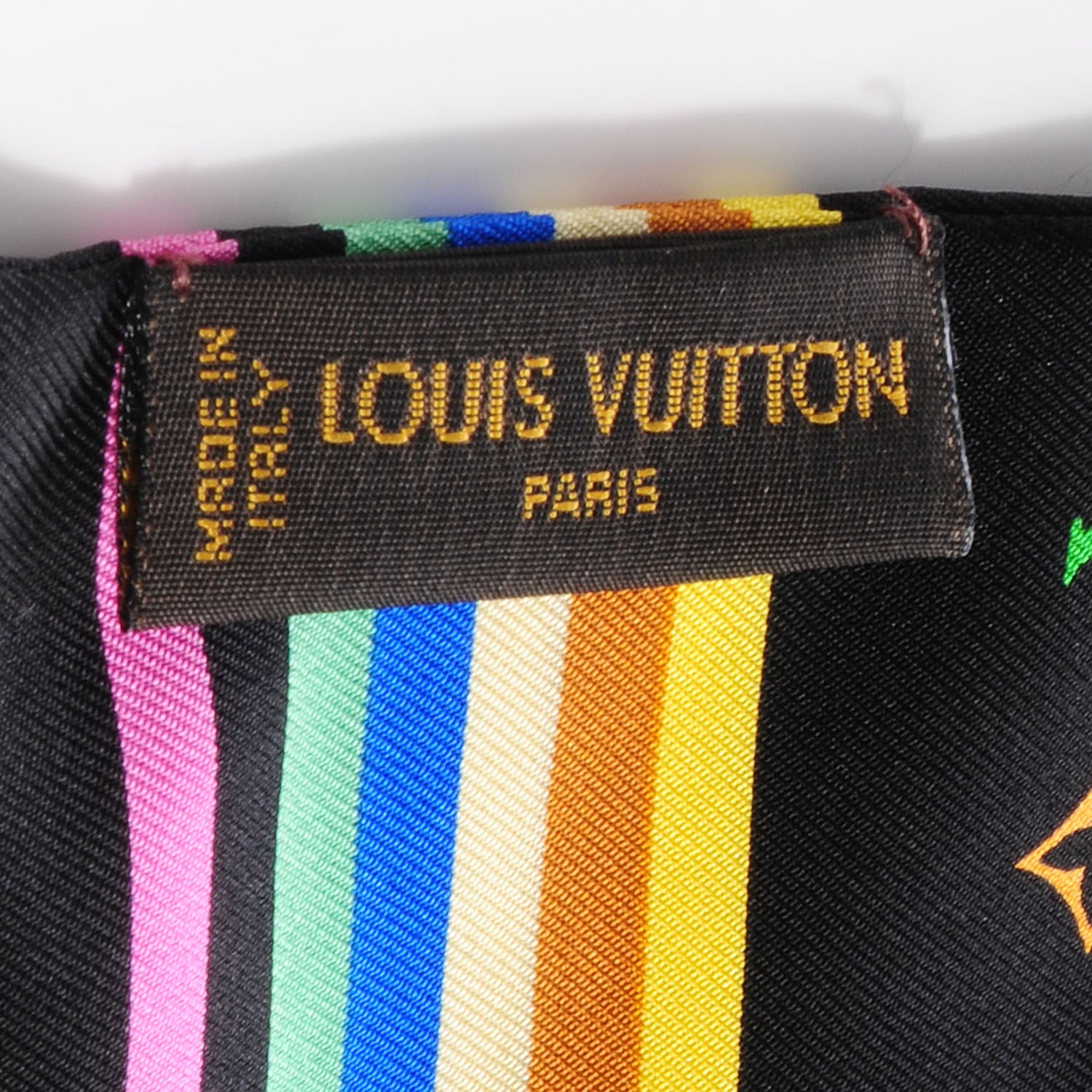 Louis Vuitton Silk Monogram Multicolor Bandeau Black 3 of 6