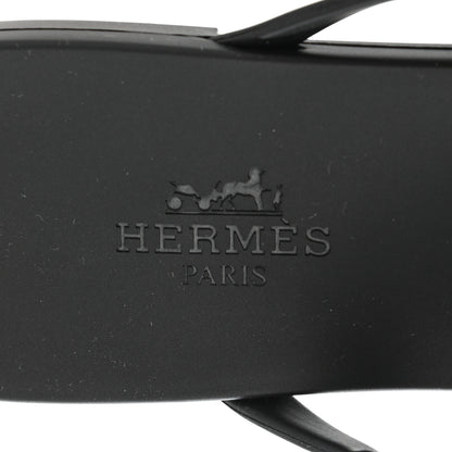 Hermes Rubber Womens Egerie Sandals 37 Black 7 of 8