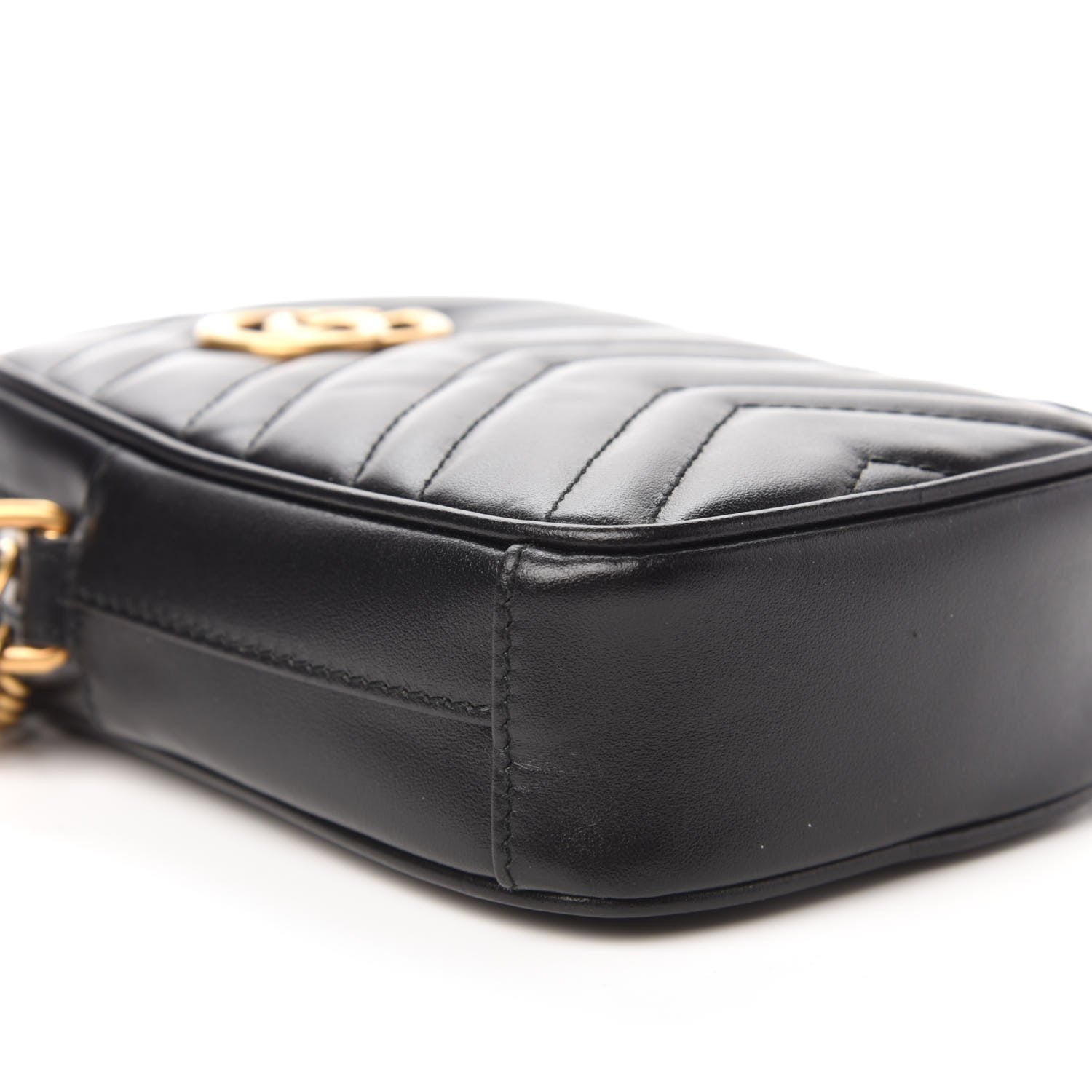 Gucci Calfskin Matelasse Mini GG Marmont Crossbody Bag Black 6 of 10