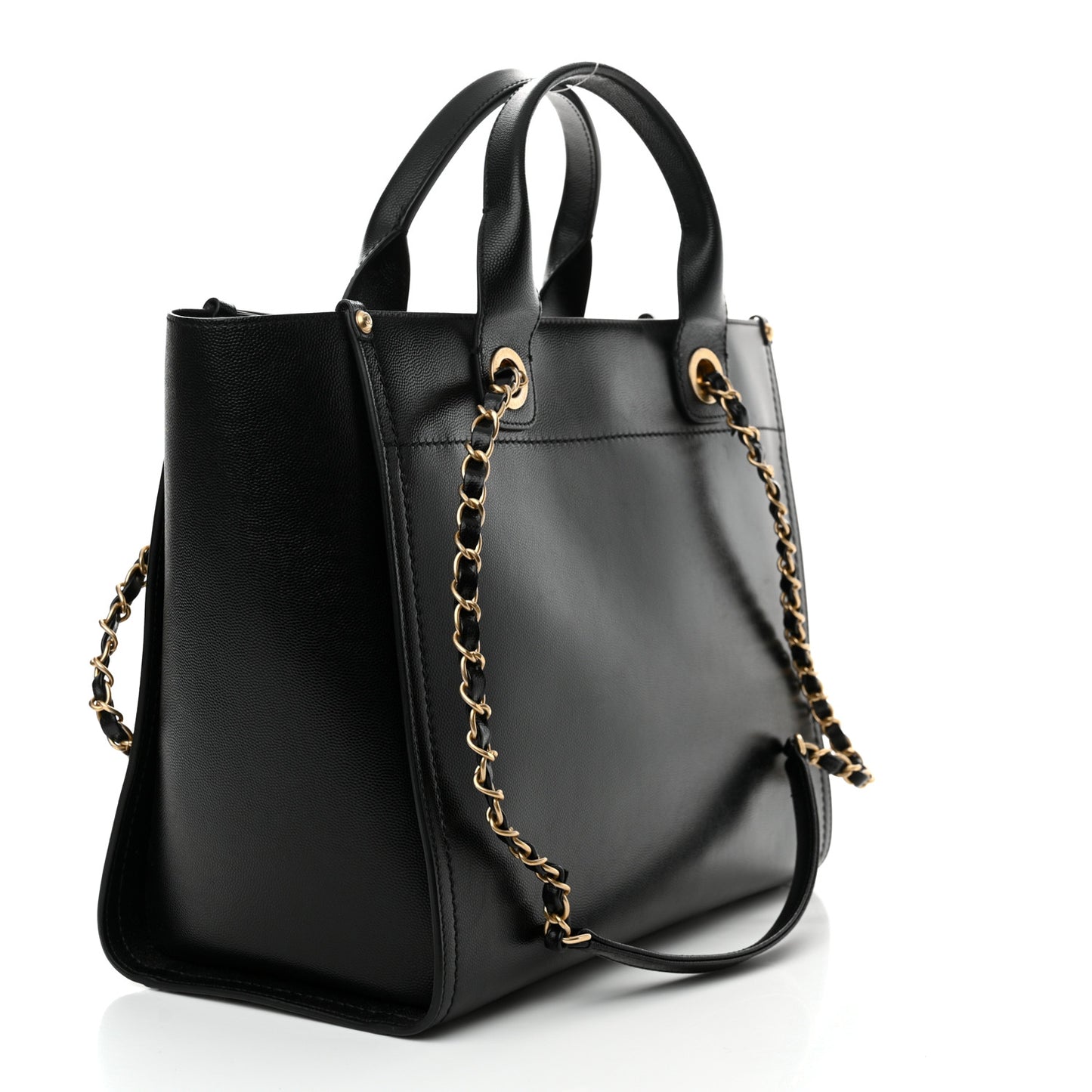 Caviar Small Studded Deauville Tote Black