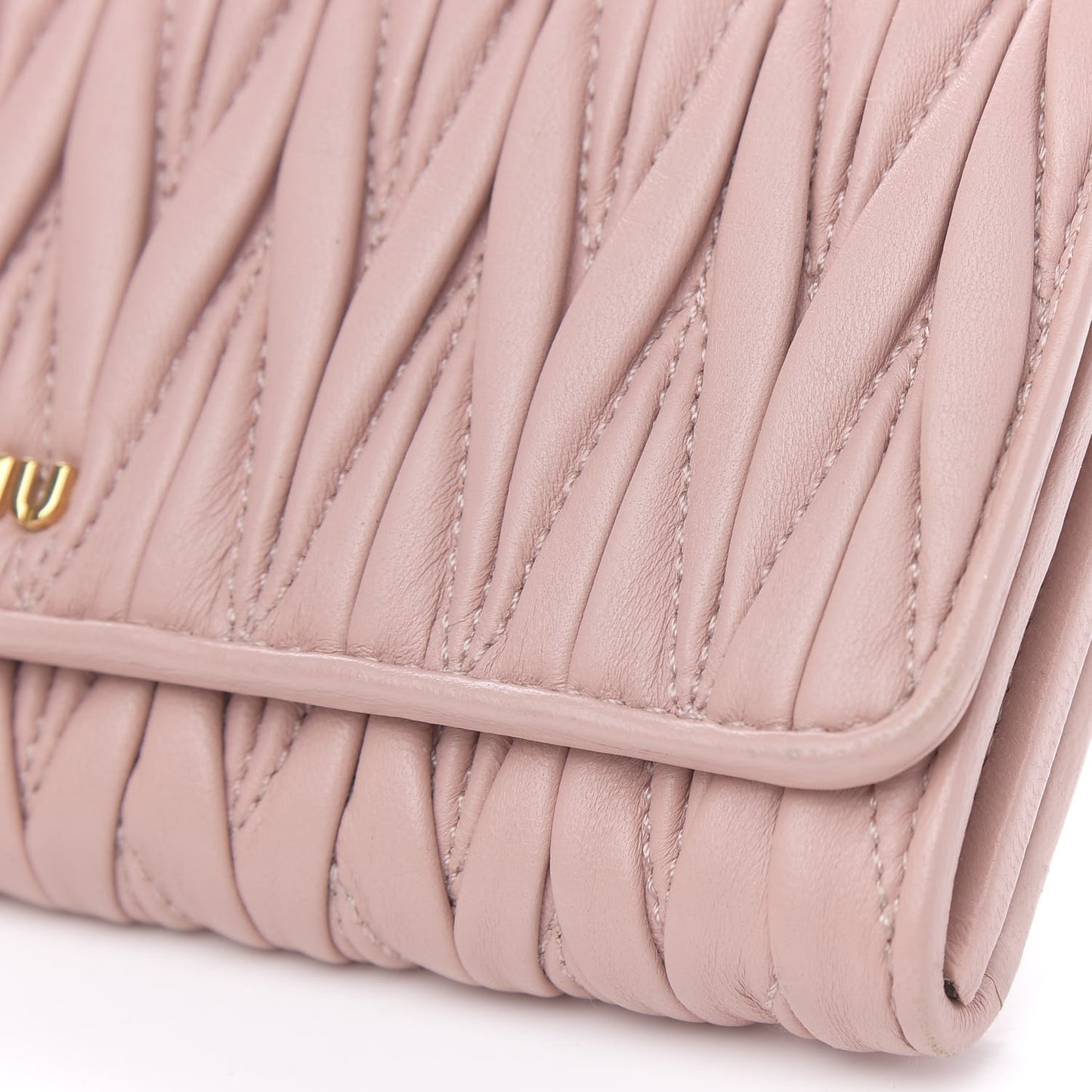 Nappa Matelasse Flap Wallet Cammeo