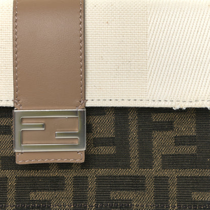 Fendi Fabric Jacquard Canvas Vitello Grace Pequin FF 1974 Baguette Belt Pouch Tobacco Moro Grezzo Sand 12 of 12