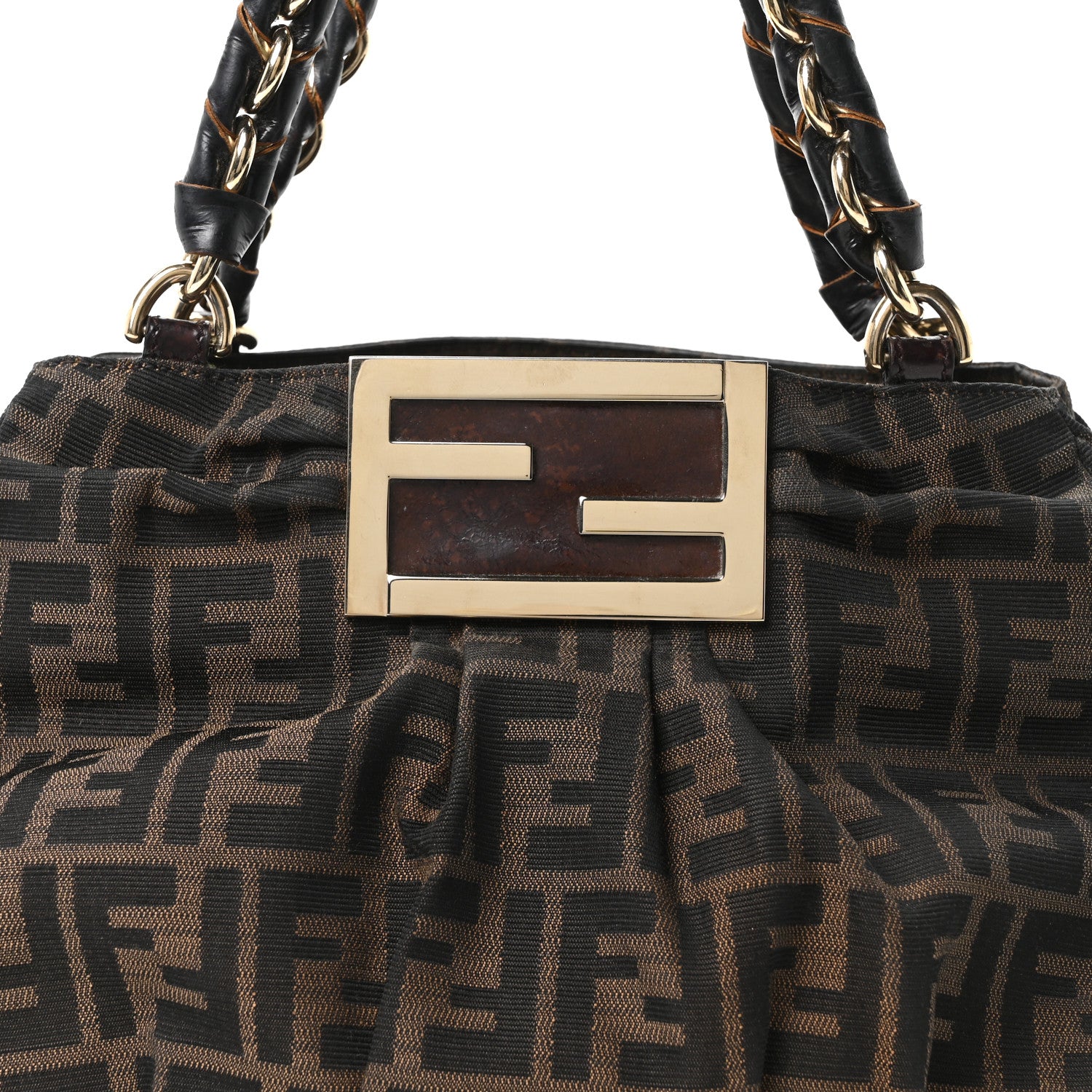 Fendi Zucca Small Mia Tote Tobacco 7 of 9