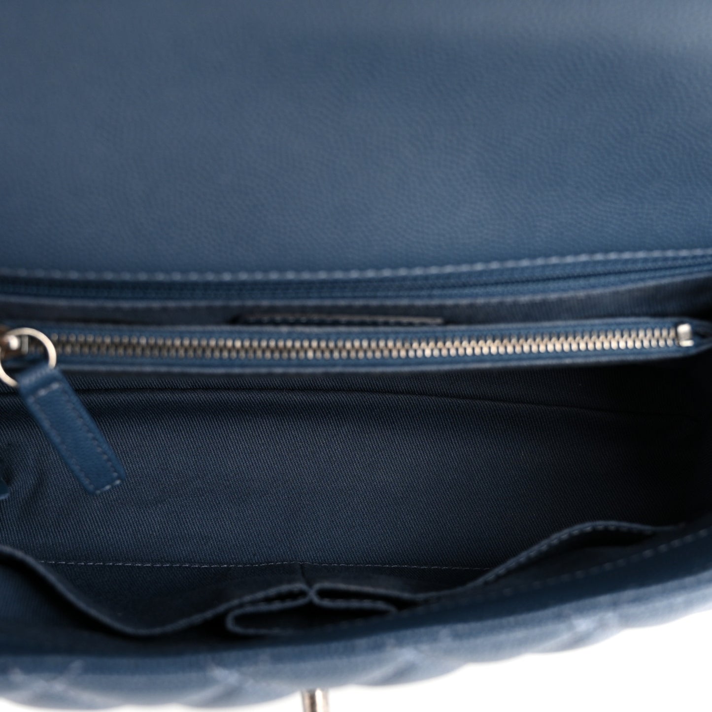 Caviar Quilted Small Coco Handle Flap Blue