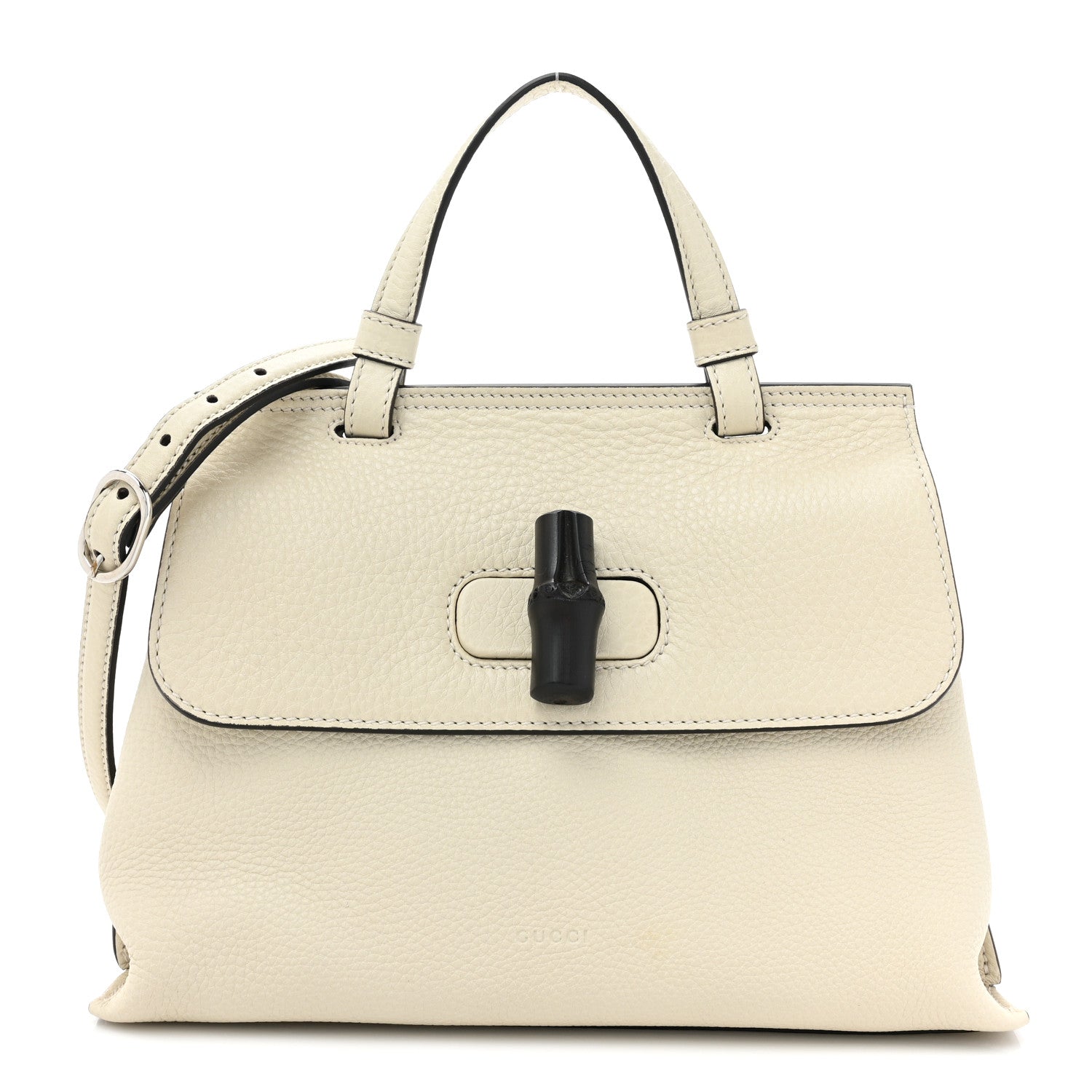 Gucci Cellarius Calfskin Small Bamboo Daily Top Handle Bag Mystic White 1 of 8