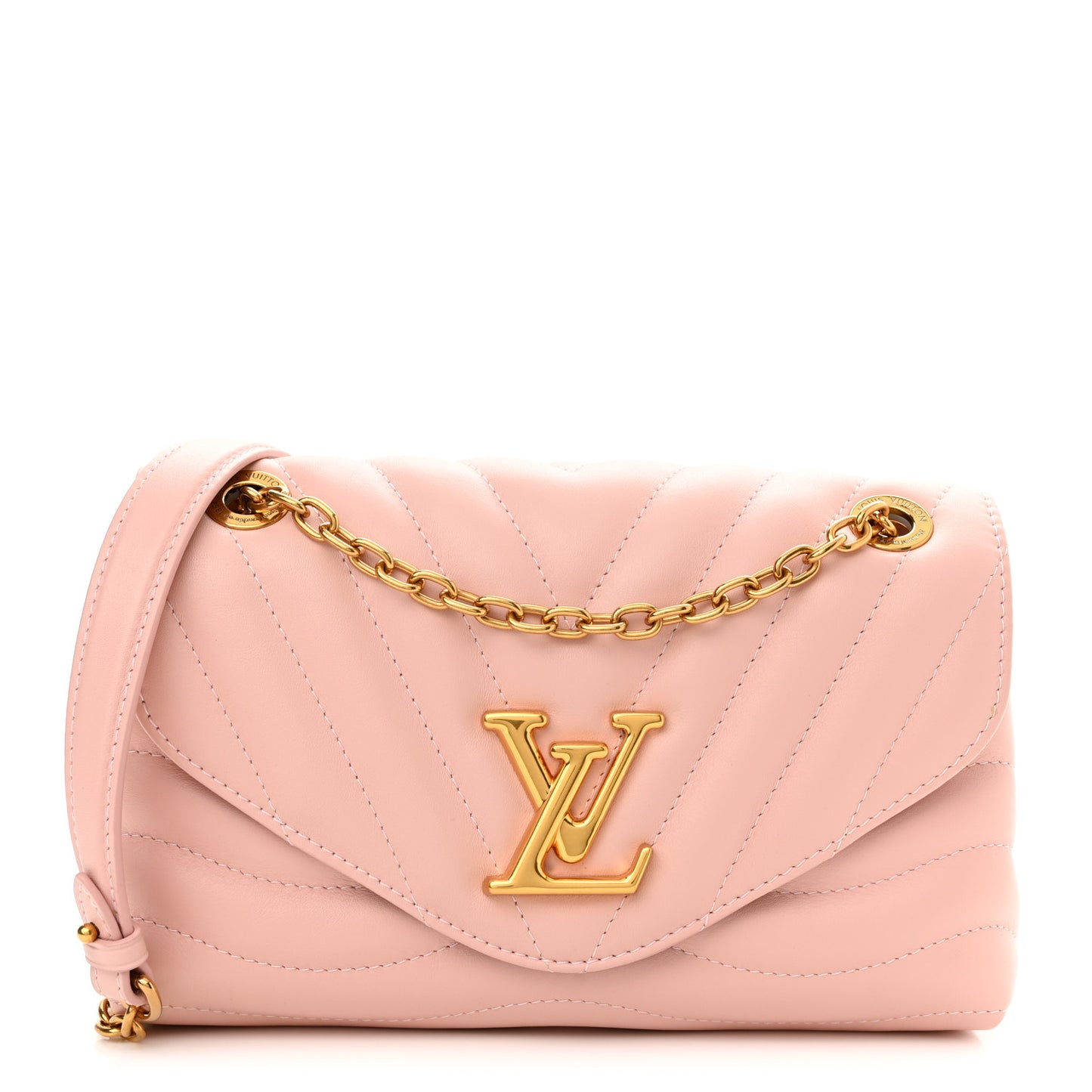 Calfskin New Wave Chain MM NM Rose Ballerine