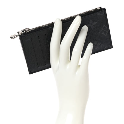 Louis Vuitton Monogram Eclipse Taiga Coin Card Holder 2 of 9