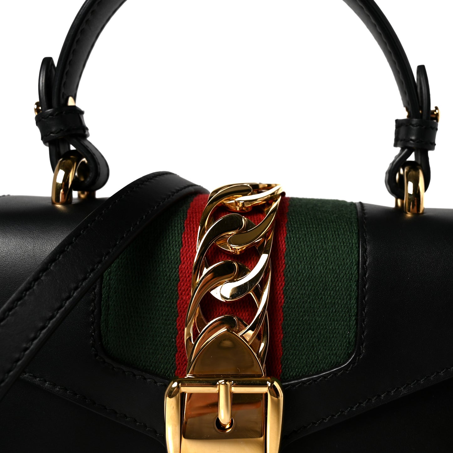 Calfskin Mini Sylvie Top Handle Bag Black