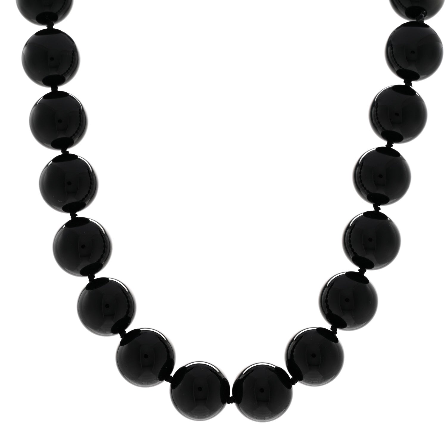Tiffany Sterling Silver Black Onyx 18mm Paloma Picasso Bead Necklace 1 of 4