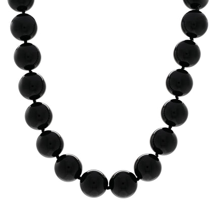 Tiffany Sterling Silver Black Onyx 18mm Paloma Picasso Bead Necklace 1 of 4