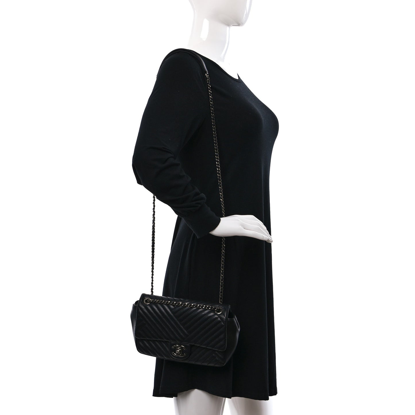 Lambskin Small CC Crossing Flap Black