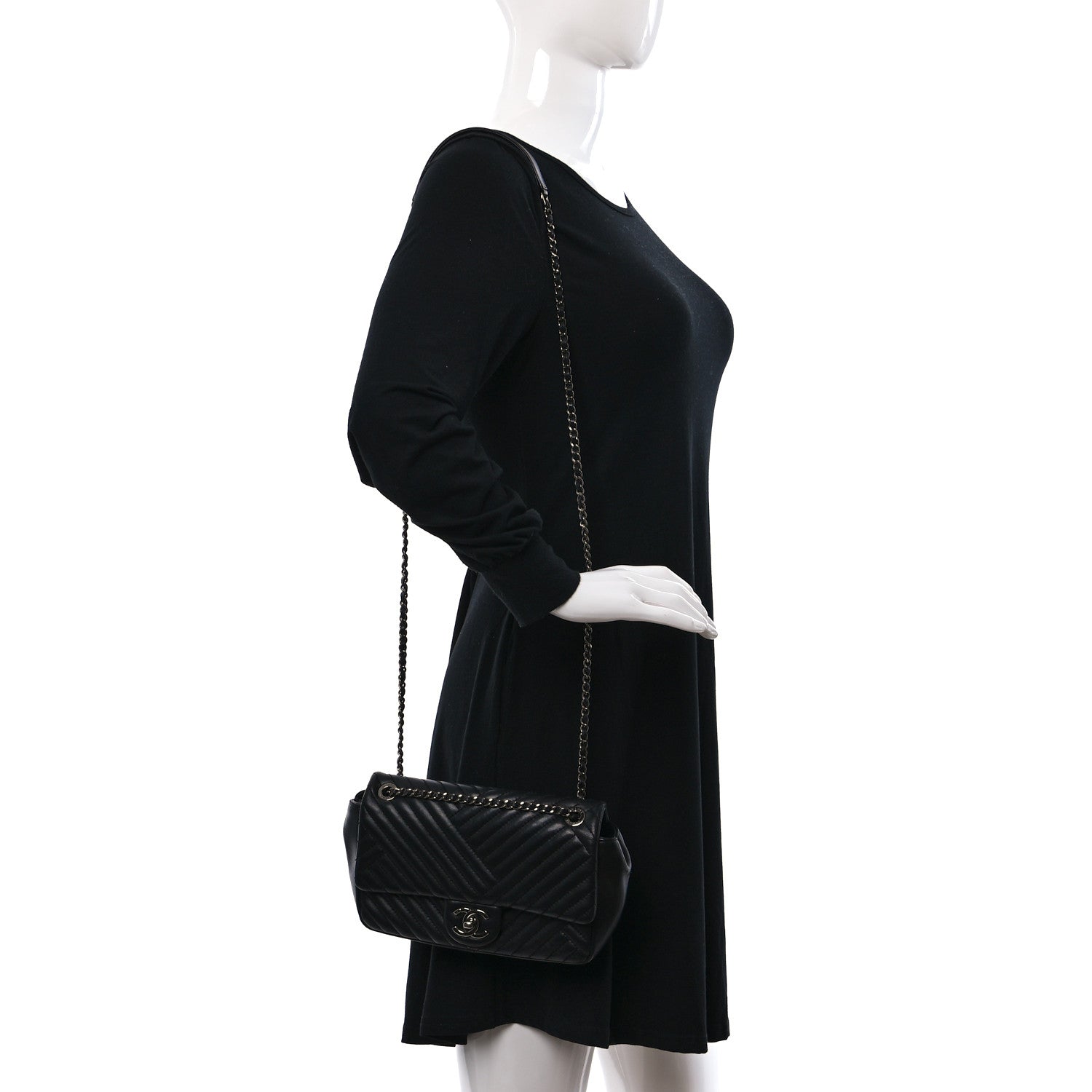 Chanel Lambskin Small CC Crossing Flap Black 2 of 9