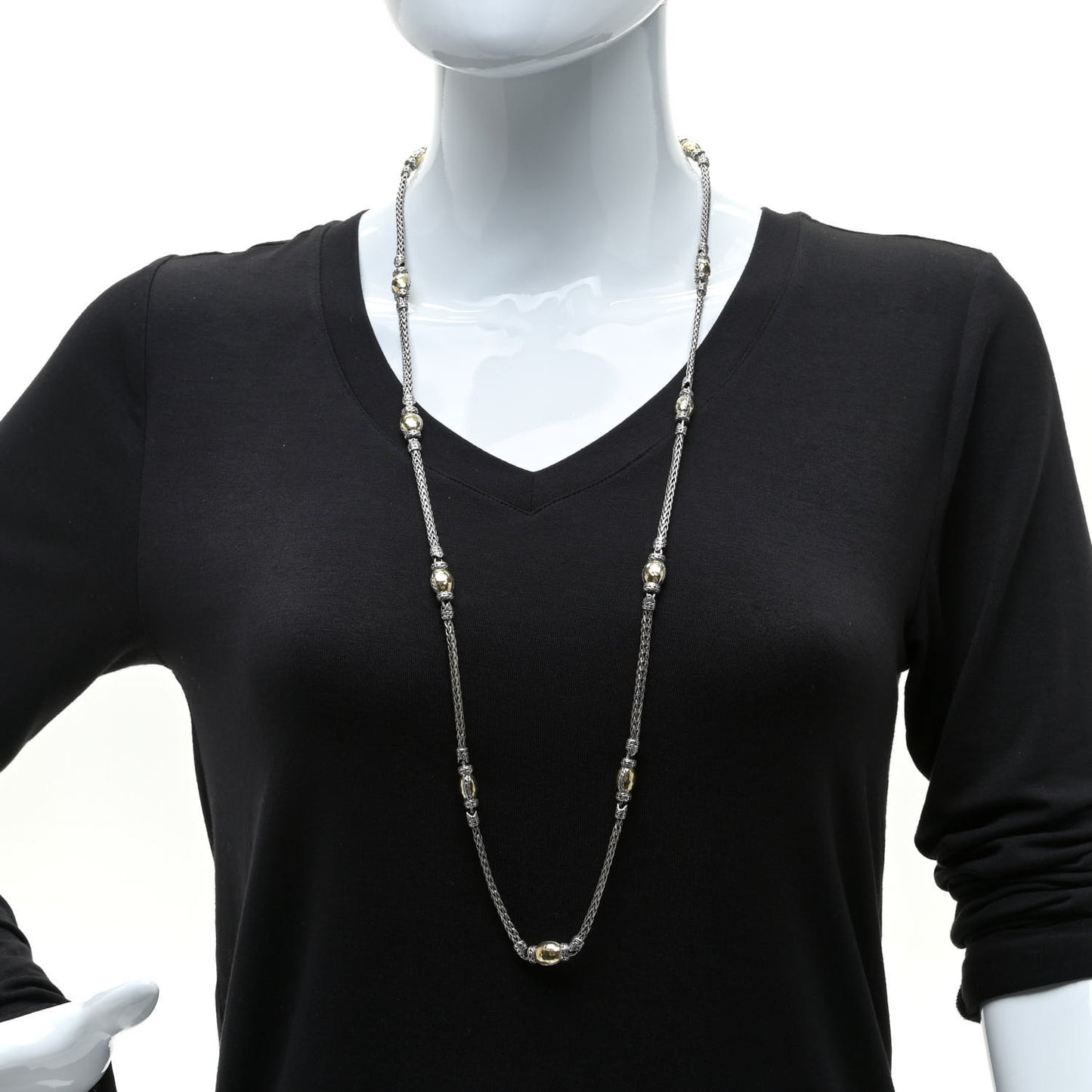 Sterling Silver 22K Yellow Gold Palu Station Necklace