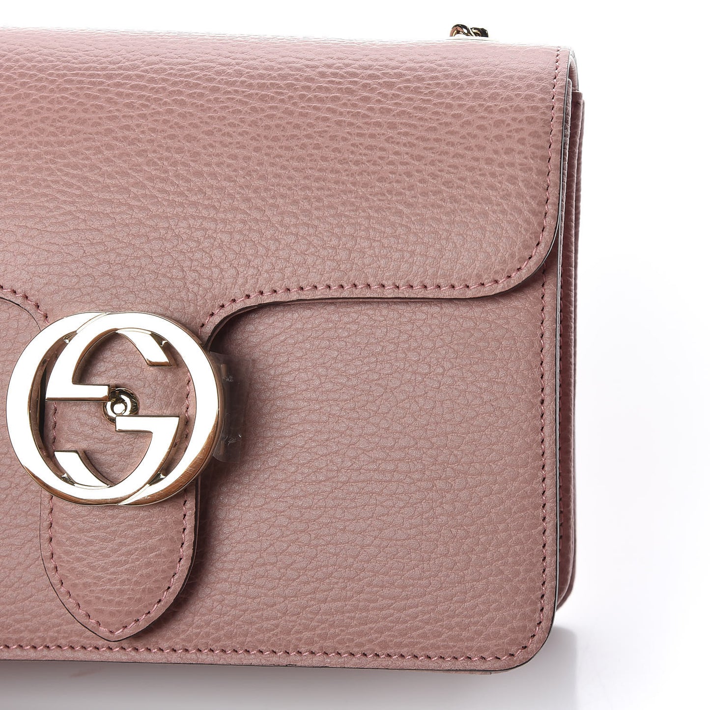 Dollar Calfskin Small Interlocking G Shoulder Bag Soft Pink