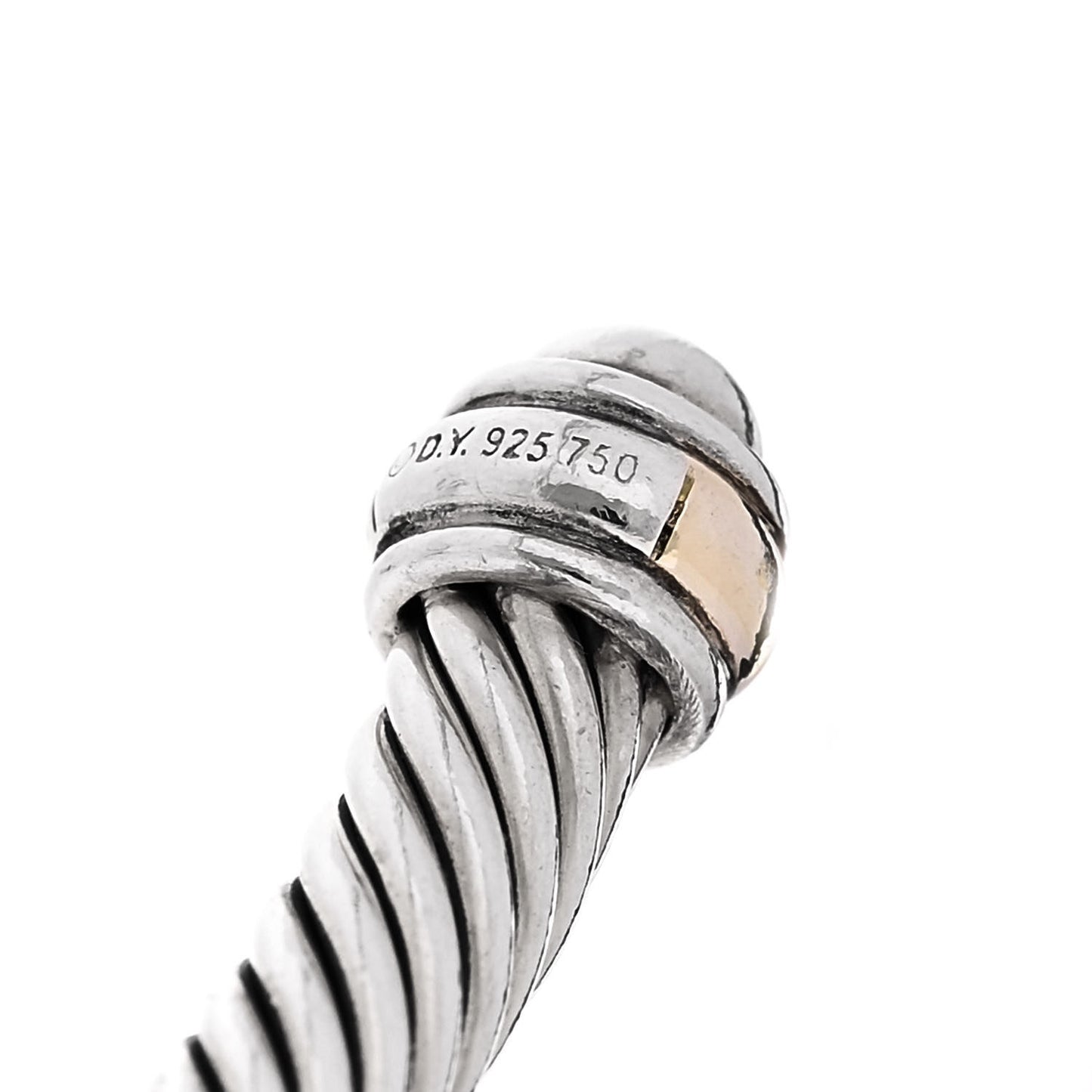 Sterling Silver 18K Yellow Gold 4mm Cable Classics Bracelet